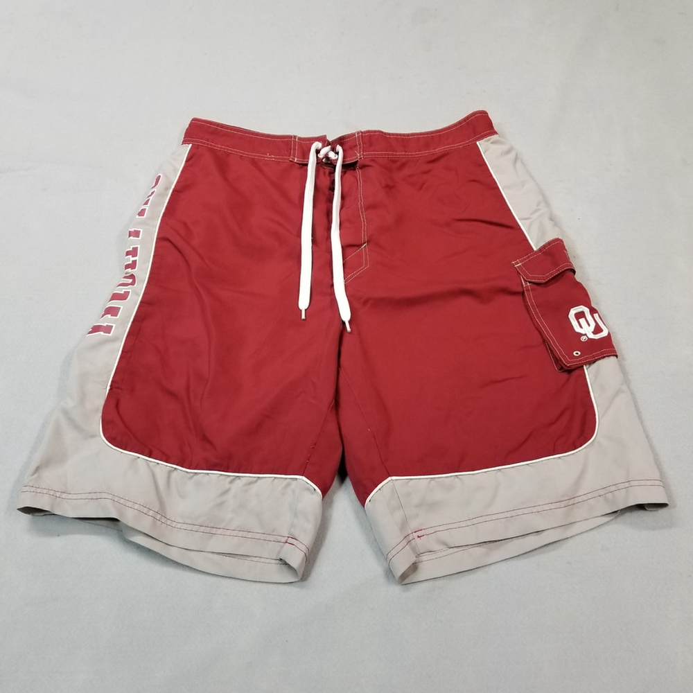 Oklahoma Sooners OU Swim Shorts Trunks Size XXL Red Gray Pocket GIII